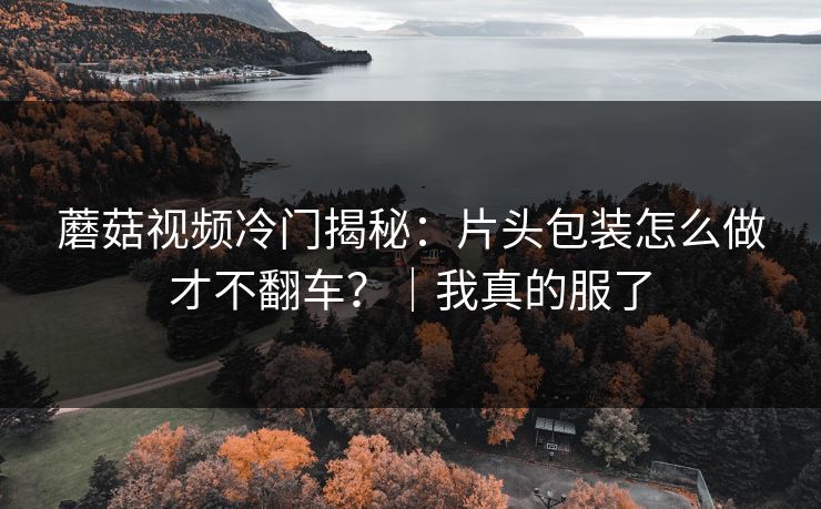 蘑菇视频冷门揭秘:片头包装怎么做才不翻车?|我真的服了 蘑菇视频冷门揭秘:片头包装怎么做才不翻车?|我真的服了